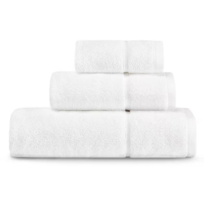 Modern Lux White Cotton 3-Piece Towel Set