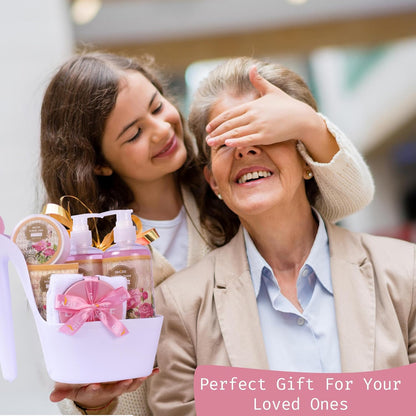 Mothers Day Gifts for Mom - Spa Gift Baskets for Women - 8 Pcs Luxury Rose Scented Heel Shoe Design Bath and Body Spa Set-Self Care Package for Women, Presents for Mom, Body Care Set for Her