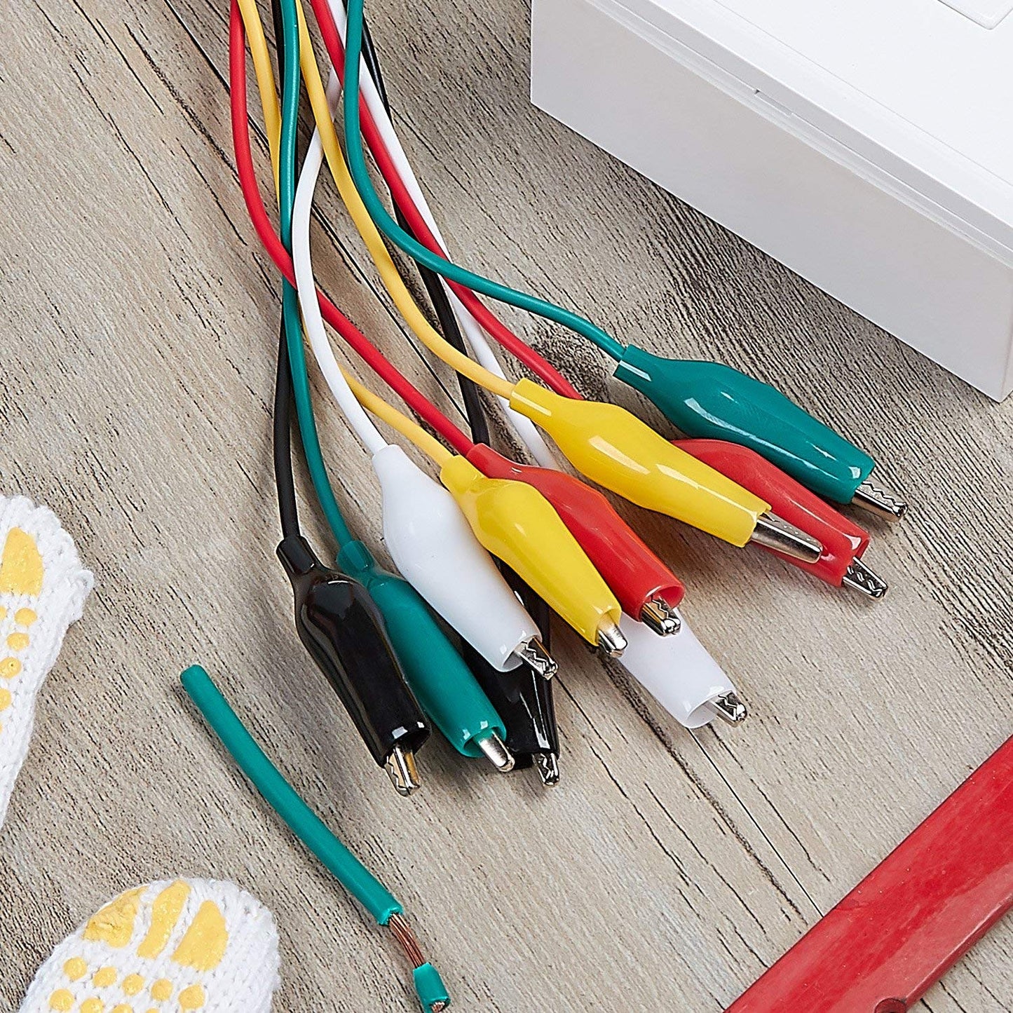 WG-026 10 Pieces and 5 Colors Test Lead Set & Alligator Clips,20.5 Inches / 22 AWG Wire (5 Pack)