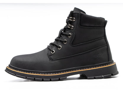 Steel Toe Work Boots for Men Waterproof Safety Shoes Nonslip Construction Work Shoes Anti-Slip Outdoor Ankle Boots