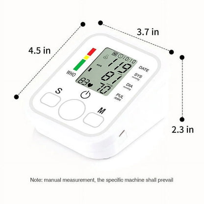 Blood Pressure Monitor Upper Arm Automatic Digital BP Monitor Adjustable Large Cuff, Monitoring Meter for Home Use