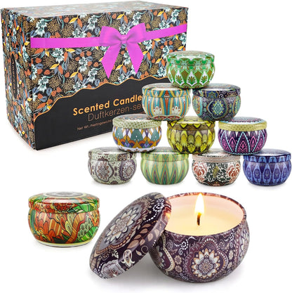 Candles Gifts for Women, 12 Pack Soy Wax Candles for Home Scented, Birthdays Thank You Mothers Day Gifts for Women Mom Who Have Everything