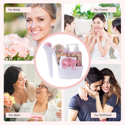 Mothers Day Gifts for Mom - Spa Gift Baskets for Women - 8 Pcs Luxury Rose Scented Heel Shoe Design Bath and Body Spa Set-Self Care Package for Women, Presents for Mom, Body Care Set for Her